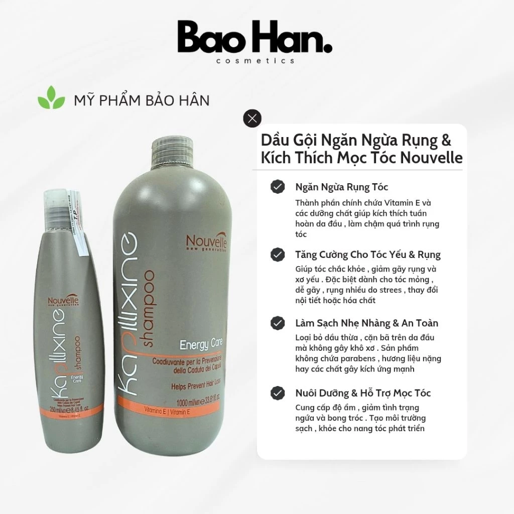 DẦU GỘI CHỐNG RỤNG & KÍCH THÍCH MỌC TÓC NOUVELLE 250ml - 1000ml