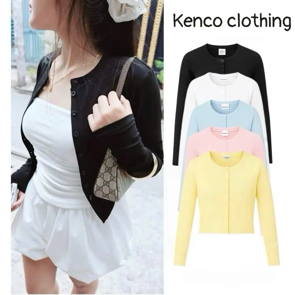 Áo Khoác Cardigan Trụ Dáng Ôm Nhẹ Mặc Trong Mặc Ngoài Đều Đẹp Chất Cotton nhuyễn co giãn Size S M L Màu Pastel Ngọt Ngào