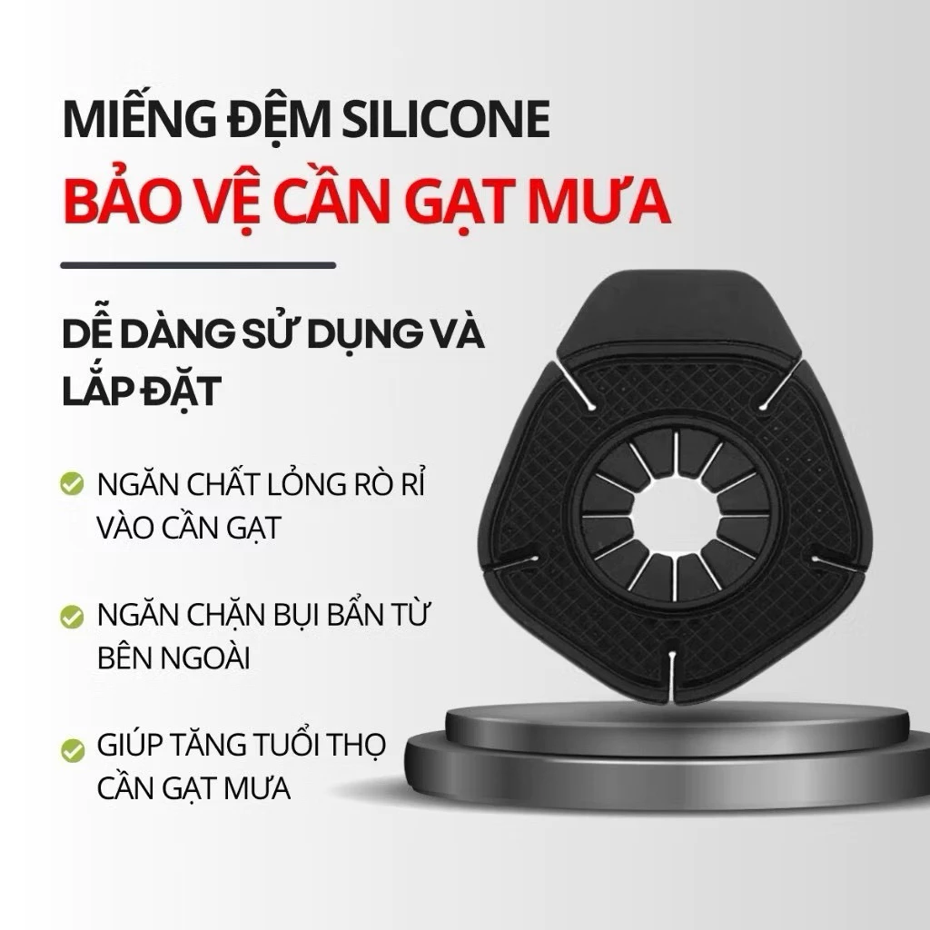 [2 Màu Đen -Trong] Bộ 2 Miếng Cao Su Bảo Vệ Cần Gạt Mưa Ô Tô – Chống Bụi, Lá Cây, Dễ Lắp Đặt