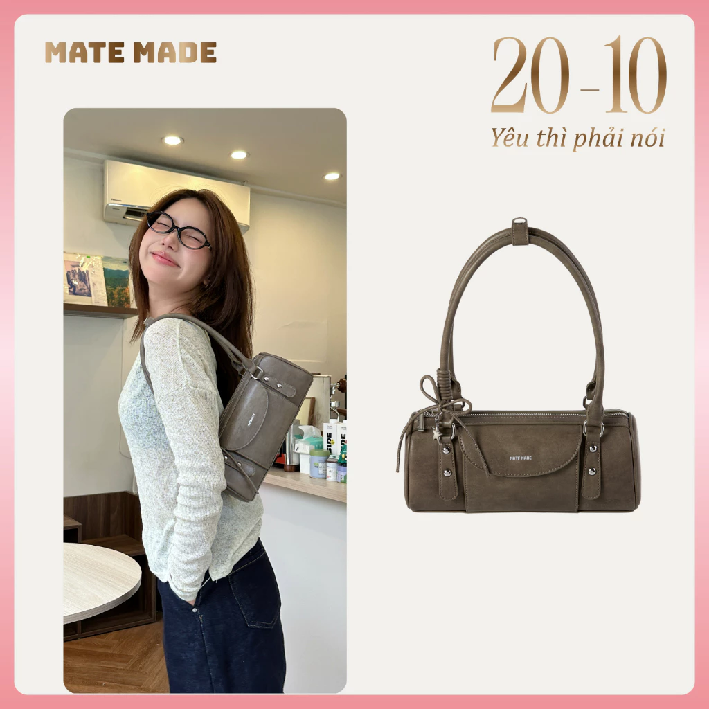 [DEAL ĐỘC QUYỀN LIVESTREAM] MATEMADE Túi Xách Nữ Cinnamon Bag - Túi Đeo Vai Thời Trang Dáng Chữ Nhật - Size 28