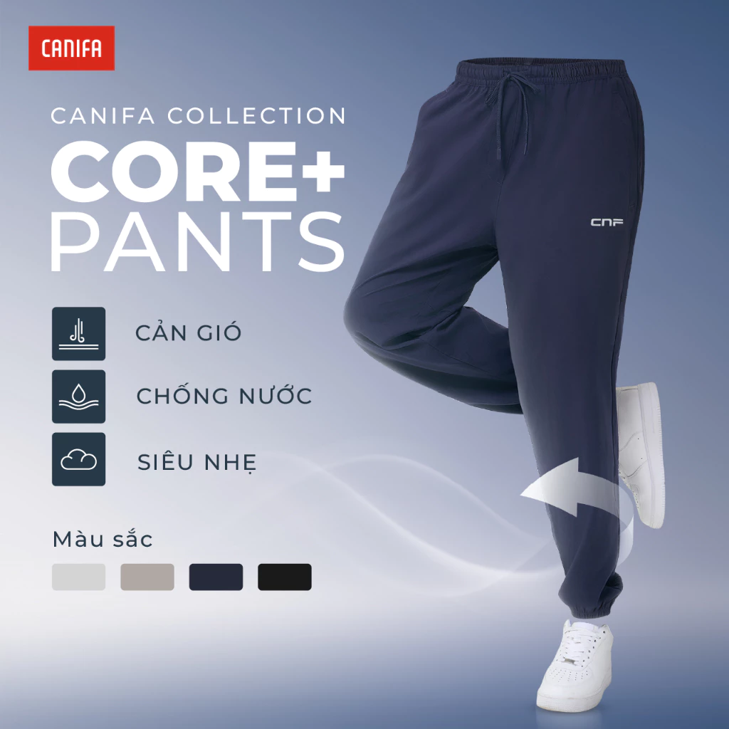 Quần gió nam siêu nhẹ CANIFA dáng thể thao chất liệu chống nhăn và nhanh khô 8BP25S005