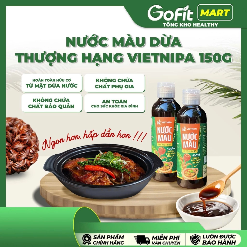 Nước Màu Dừa Hữu Cơ VIETNIPA 150g- Chế Biến Món Ăn, Ướp Gia Vị Healthy