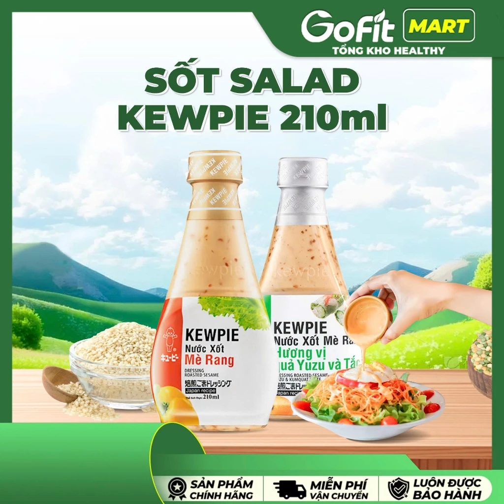 Nước Sốt Kewpie Chai 210ml, Nước Sốt Ăn Salad Eatclean, Nước sốt mè rang Healthy.