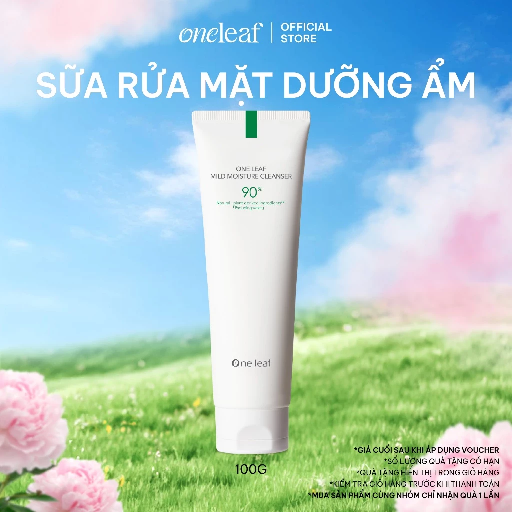 Sữa Rửa Mặt ONE LEAF Chiết Xuất Thực Vật Dịu Nhẹ Dưỡng Ẩm Sâu Mild Moisture Cleanser 100g