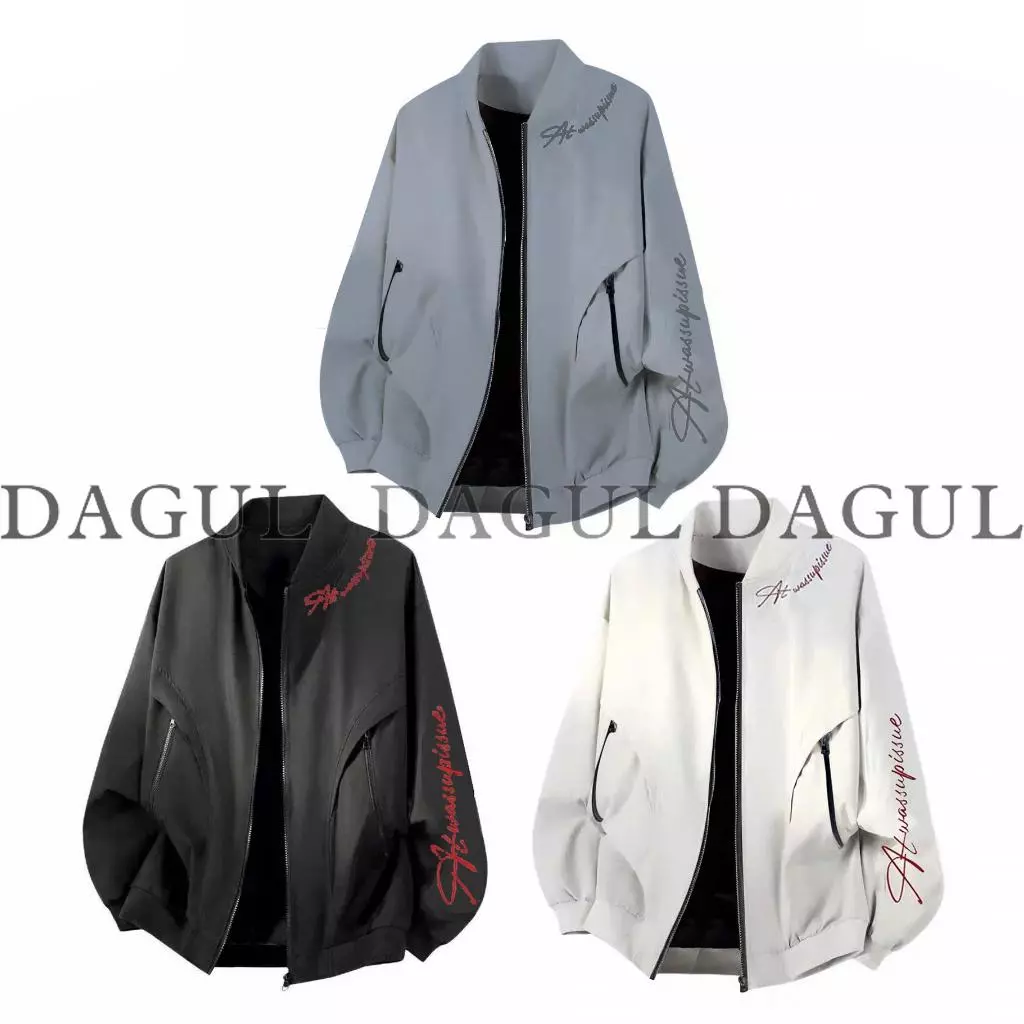(M-26) Áo khoác gió bomber 2 lớp nam nữ  DAGUL - THÊU CHỮ KÍ hỗ chợ thấm nước cản gió