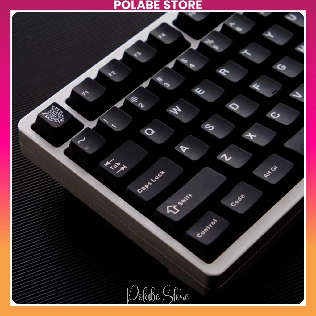 Keycap WoB White on Black - Cherry Profile ABS PBT Keycap Aifei Bàn Phím Cơ 65 75 80 TKL Polabe