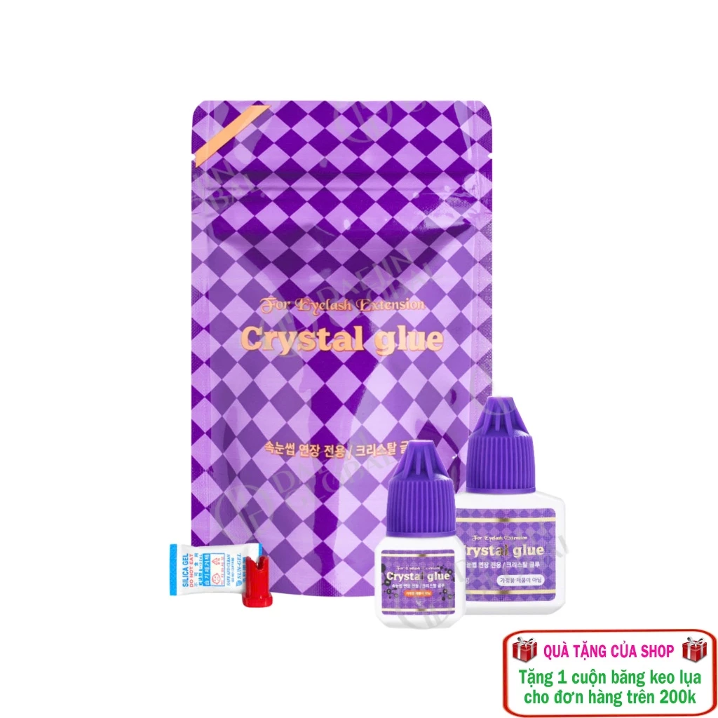 Keo nối mi CRYSTAL, ít cay, khô 2s-3s (dụng cụ nối mi)