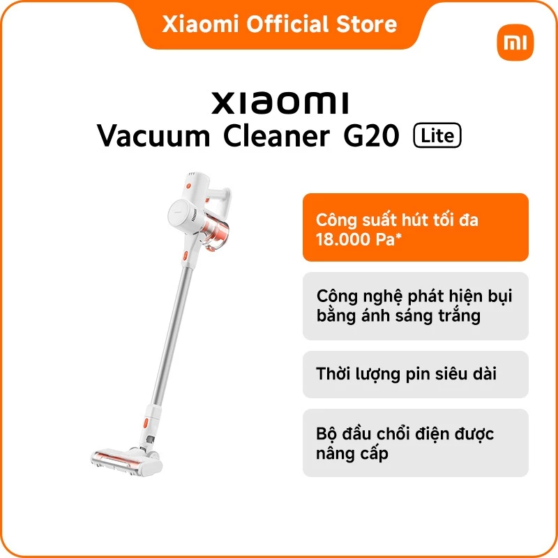 Xiaomi Vacuum Cleaner G20 Lite EU | Công suất hút tối đa 18.000 Pa| Công nghệ phát hiện bụi bằng ánh sáng trắng