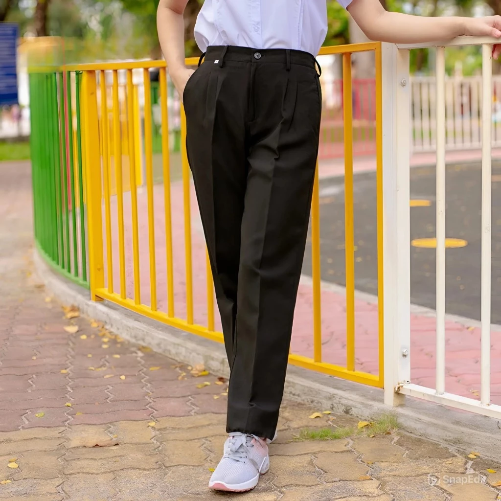 Quần Tây Quần Âu Học sinh, Quần Đồng Phục Học Sinh Lưng Chun, Quần dài Xanh, Đen Cho Nam Nữ từ lớp 1 đến 12