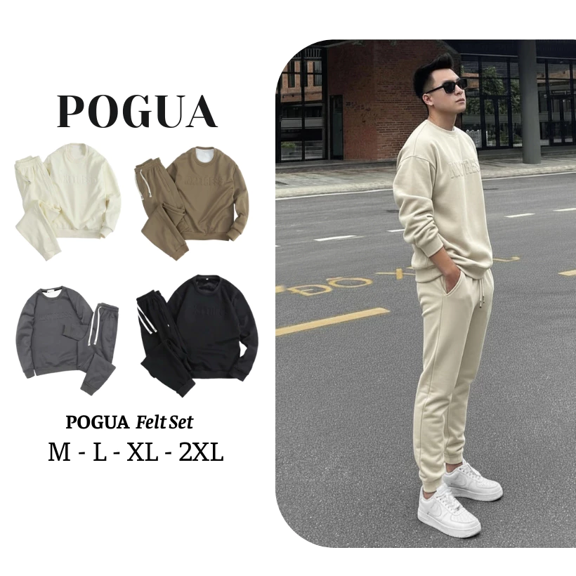 Bộ Nỉ Ép Lông Cáo Logo In Nổi Siêu Chất - Mùa Đông Siêu Dày Dạn Mềm Mịn, Không Sù Mặc Đẹp thanh Lịch