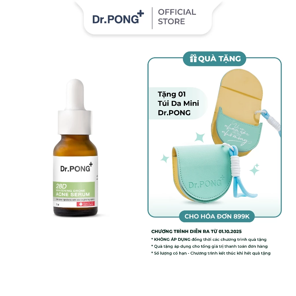 Serum hỗ trợ giảm mụn, thâm mụn Dr.PONG 28D Whitening Drone Acne 15ml