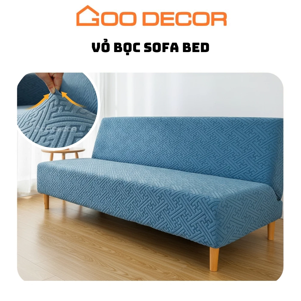 Bọc ghế sofa bed hoạ tiết mê cung, bọc sofa giường sang trọng - GOO Decor