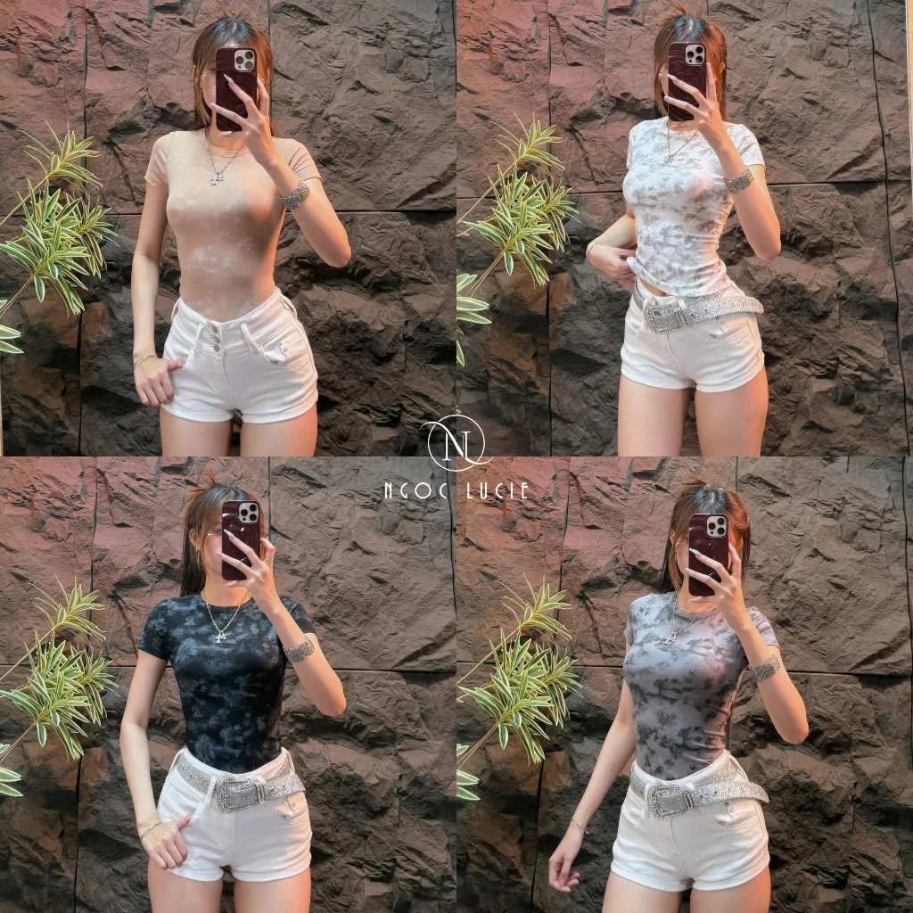 T06 - Áo Thun Cổ Tròn Sọc Tay Con Basic Đơn Giản, Thoải Mái - Ngọc Lucie