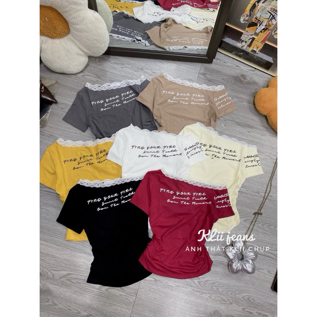 ❤️‍🔥Xinh❤️‍🔥 Áo trễ vai phối ren borip lụa Qc mềm xịn( chữ nhỏ) nhún eo hack dáng