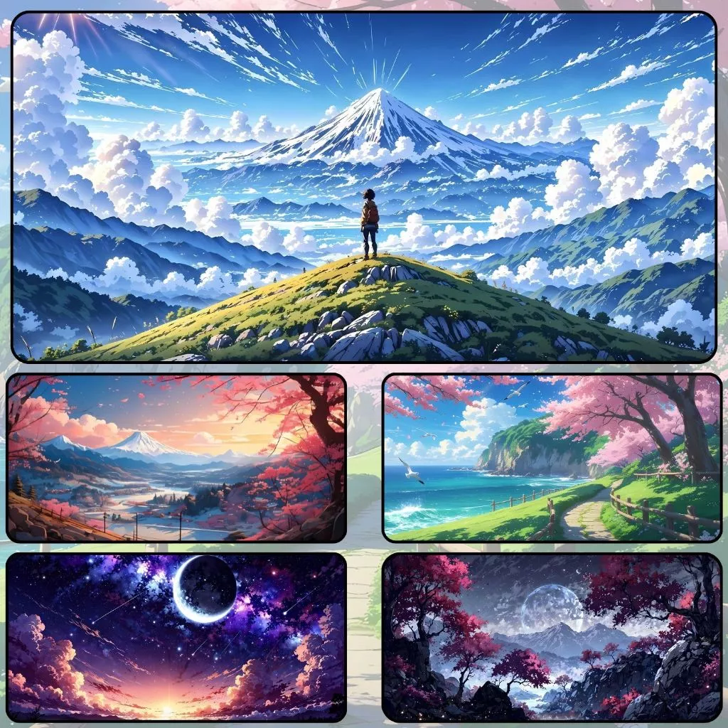 Bàn Di Chuột, Tấm Lót Chuột PHONG CẢNH LANDSCAPE Cỡ Lớn 80x30cm / 90x40cm / 120x60cm Chống Trượt, Bền Đẹp