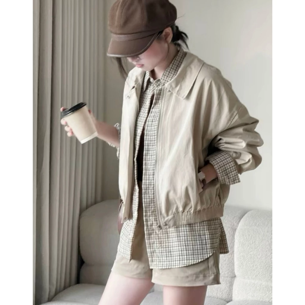 Áo khoác kaki dáng crotop siêu xinh, áo khoác ngoài thu đông 2 lớp MUZA K01