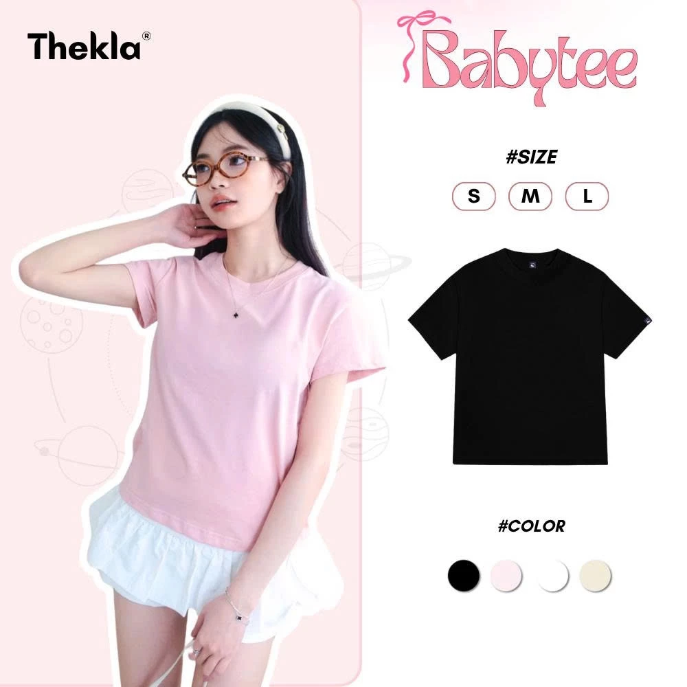 Áo Thun Nữ Baby Tee By Thekla BST144 Trơn Chất Cotton Thoáng Mát Phong Cách Hàn Quốc