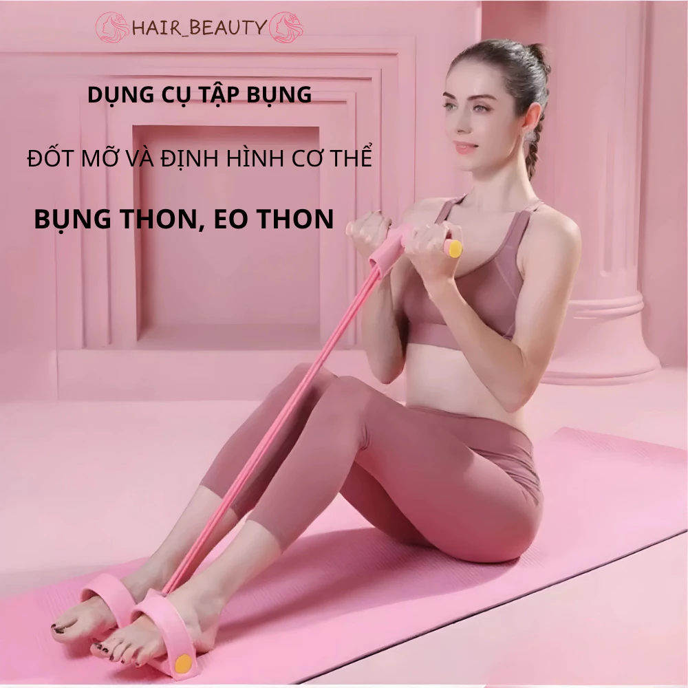 Dụng Cụ Tập Bụng Kháng Lực 6 Ống Tập Gym Thon Gọn Eo Tay Chân Tại Nhà - Dây Tập Bụng Kéo Đàn Hồi Chống Trượt Cao Cấp
