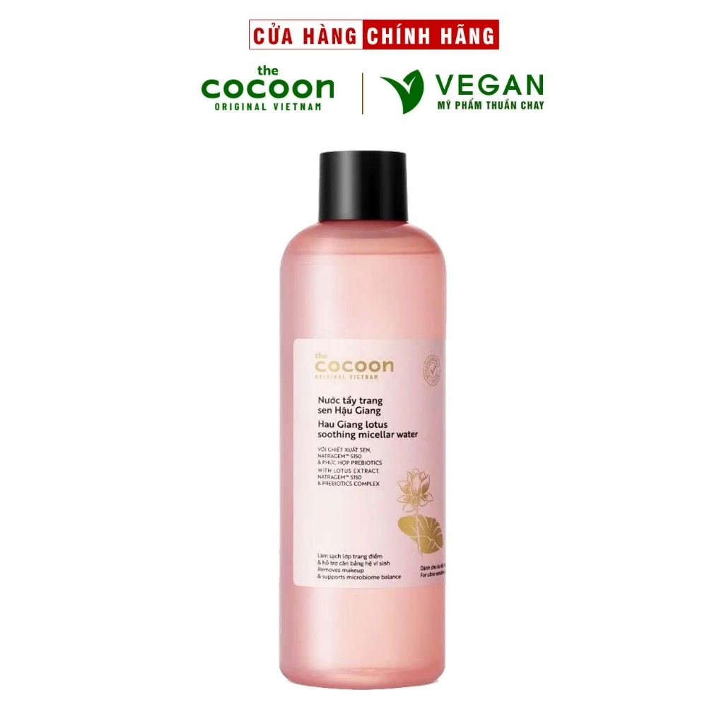 Nước tẩy trang sen Hậu Giang Cocoon Mỹ phẩm thuần chay