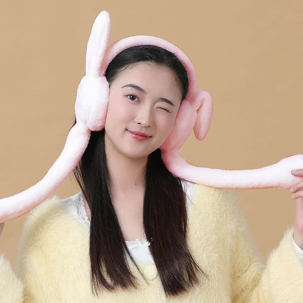 Bịt Tai Giữ Ấm Mùa Đông Hình Tai Thỏ Lông Mềm Dễ Thương – Earmuff Nữ Hàn Quốc