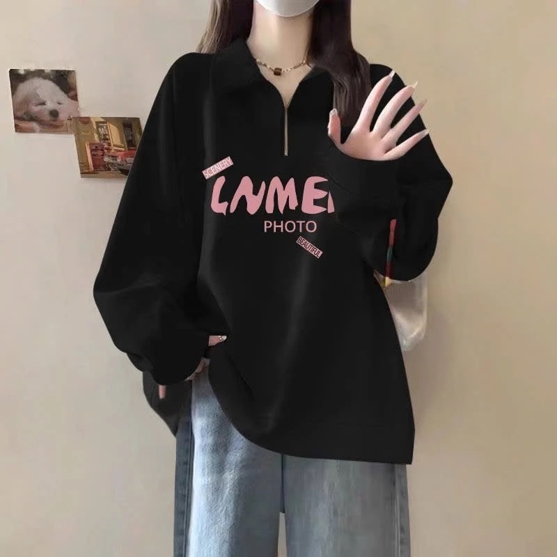 Áo Sweater Form Oversize Nam Nữ Unisex In Chữ LMNERA Cổ Zip, Chất Nỉ 2da Dày Dặn – Áo Polo Nỉ Tay Dài Form Rộng