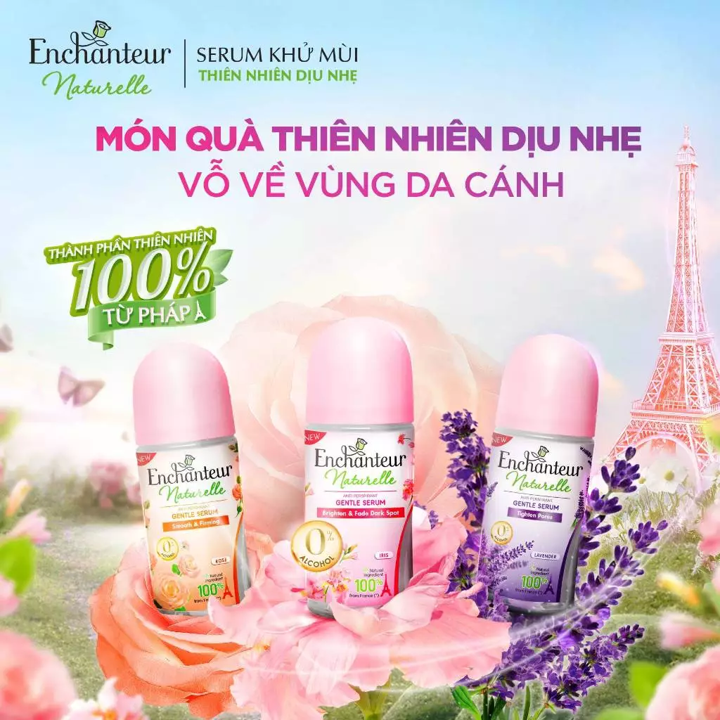 [KOL x Enchanteur] COMBO 2 Lăn khử mùi tinh chất Serum Enchanteur ( 50ml x 2 ) tặng 1 lăn 40ml