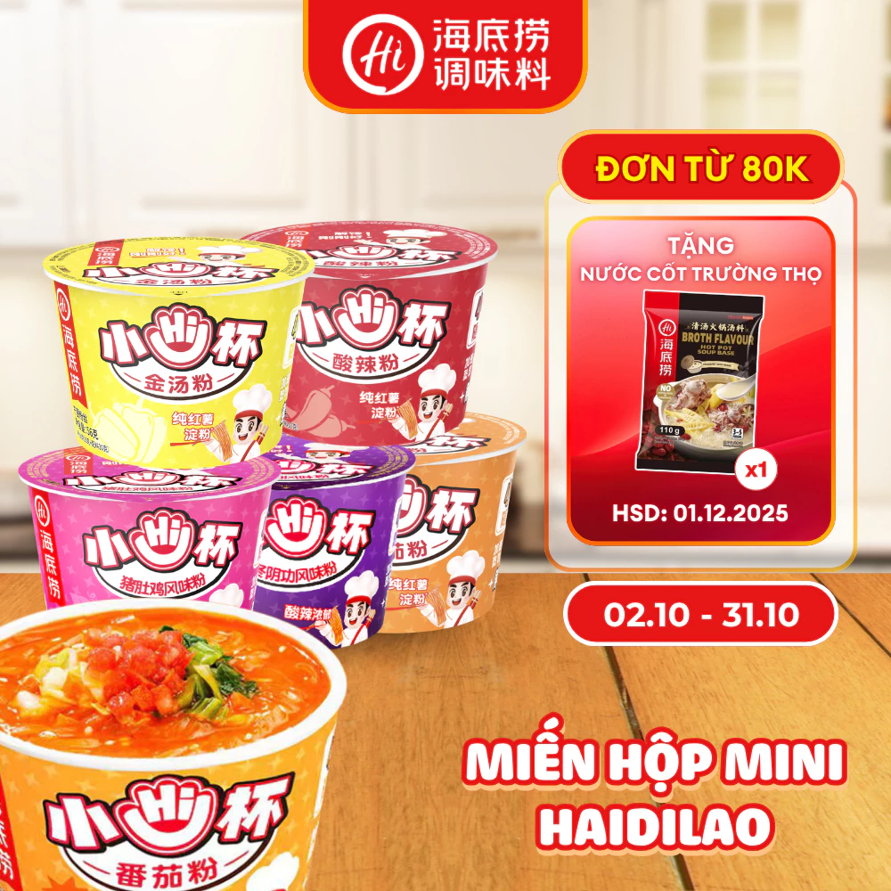 Combo 8 Hộp Miến Mini Haidilao – Đủ Vị, Siêu Tiện Lợi Và Tiết Kiệm