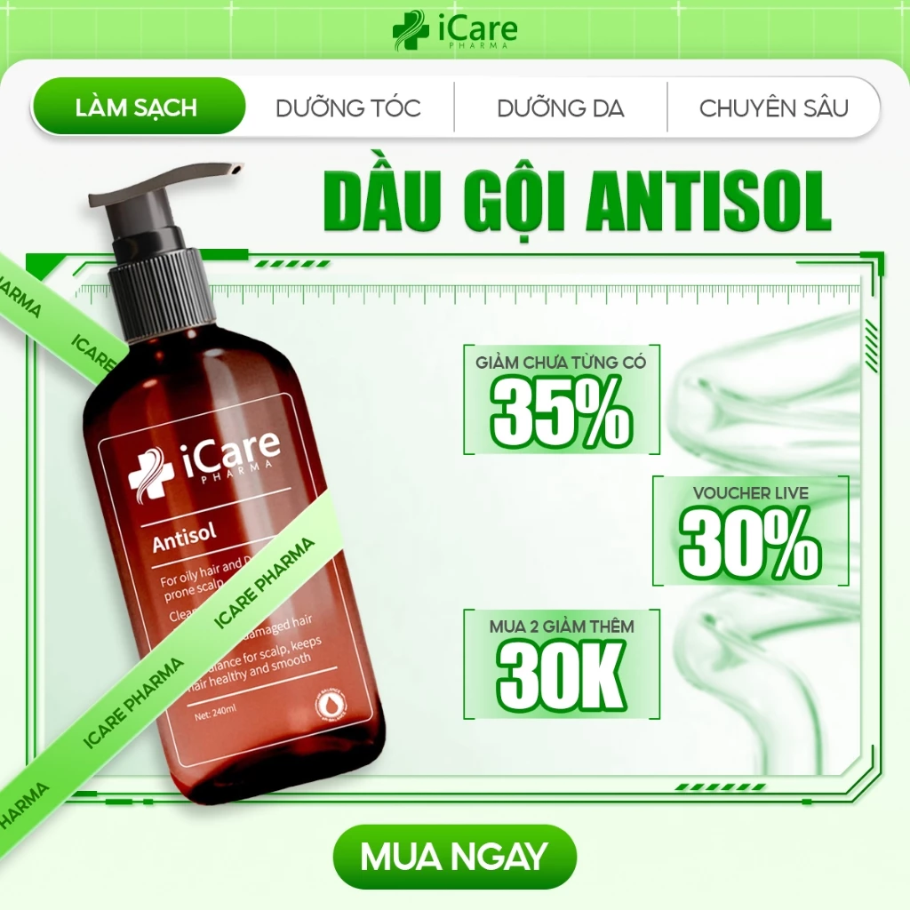 Dầu Gội Sạch Gàu Chiết Xuất Dược Liệu Antisol | Thương Hiệu iCare Pharma