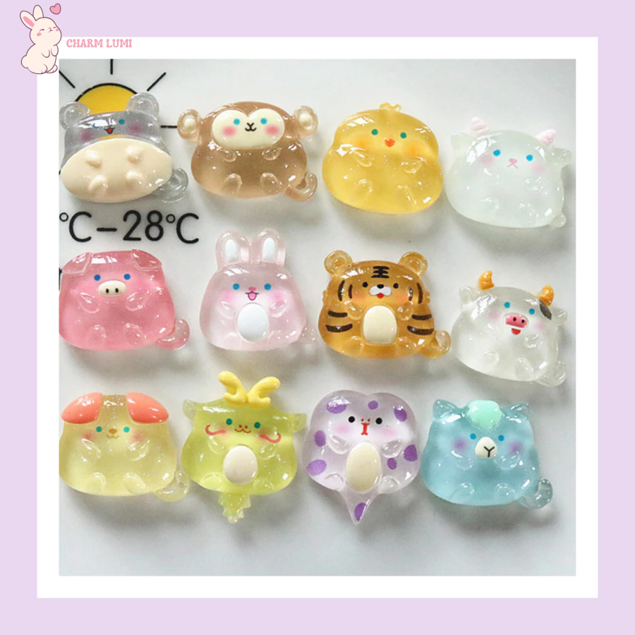 🧸 Charm Thú Trong Suốt Jelly Animal – Phụ Kiện Handmade DIY, Trang Trí Tiểu Cảnh, Ốp Lưng Điện Thoại, Nón Bảo Hiểm,...