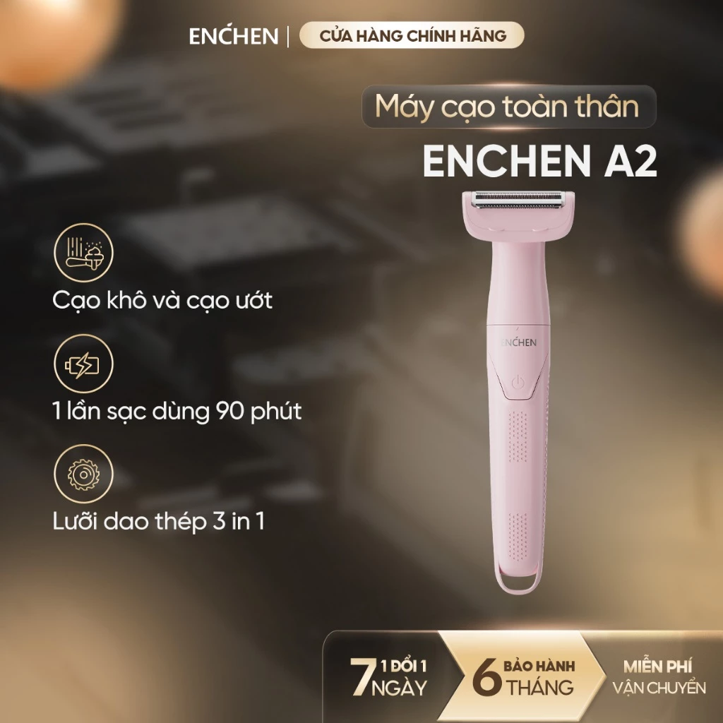 Máy cạo lông toàn thân đa năng Enchen A2 - chống nước - lưỡi dao thép không gỉ - 3 in 1 - BH 6 tháng