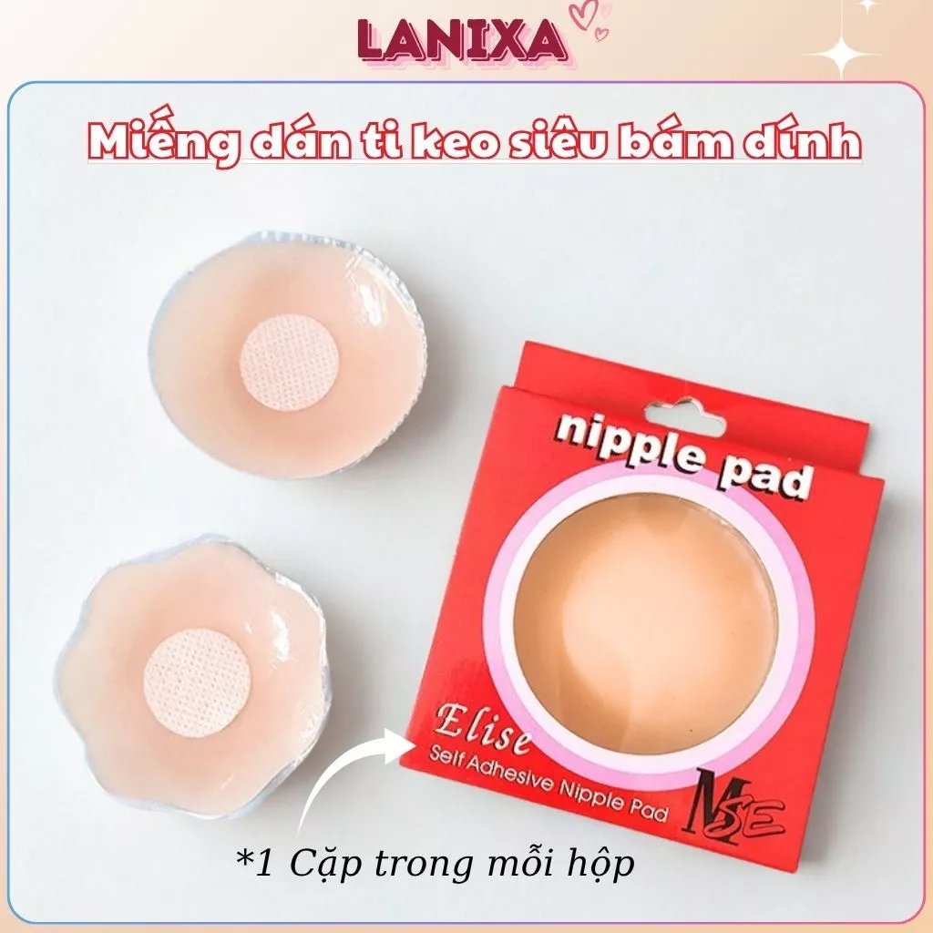 [ Xả hàng ] Miếng dán ngực silicon siêu dính bảo vệ nhũ hoa chống lộ LANIXA D1222
