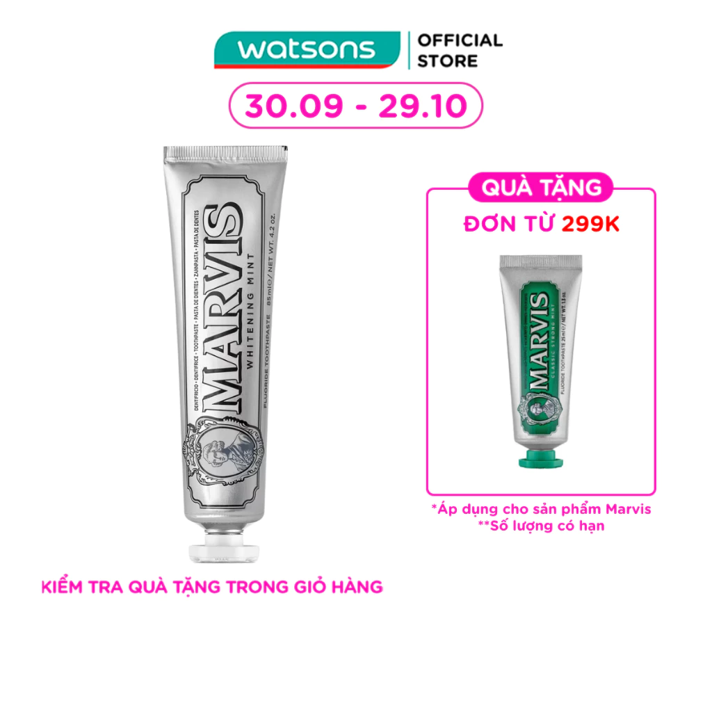 Kem Đánh Răng Marvis Whitening Mint 85ml