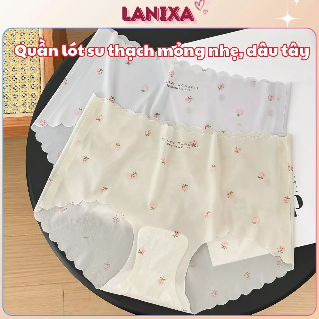 Quần chip nữ su thạch tàng hình không lộ viền cạp cao tôn dáng họa tiết xinh xắn cute LANIXA L1027