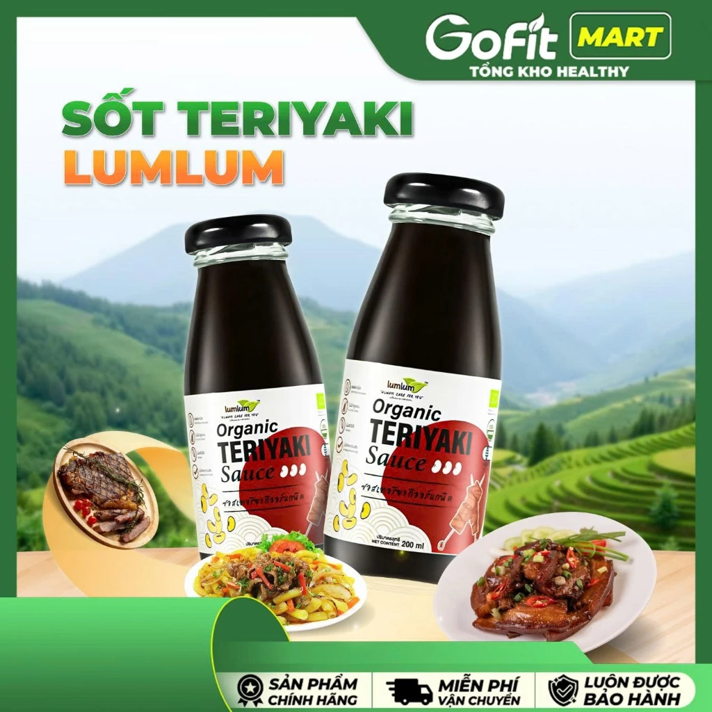 LumLum - Sốt Teriyaki LumLum Hữu Cơ, Chay Mặn 200ML,xuất xứ Thái Lan Nước Sốt Gia Vị Tương