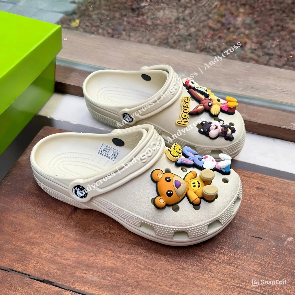 [Hàng Loại 1] Dép sục Clog - TẶNG kèm full bộ hình gắn Drew House 3D như ảnh