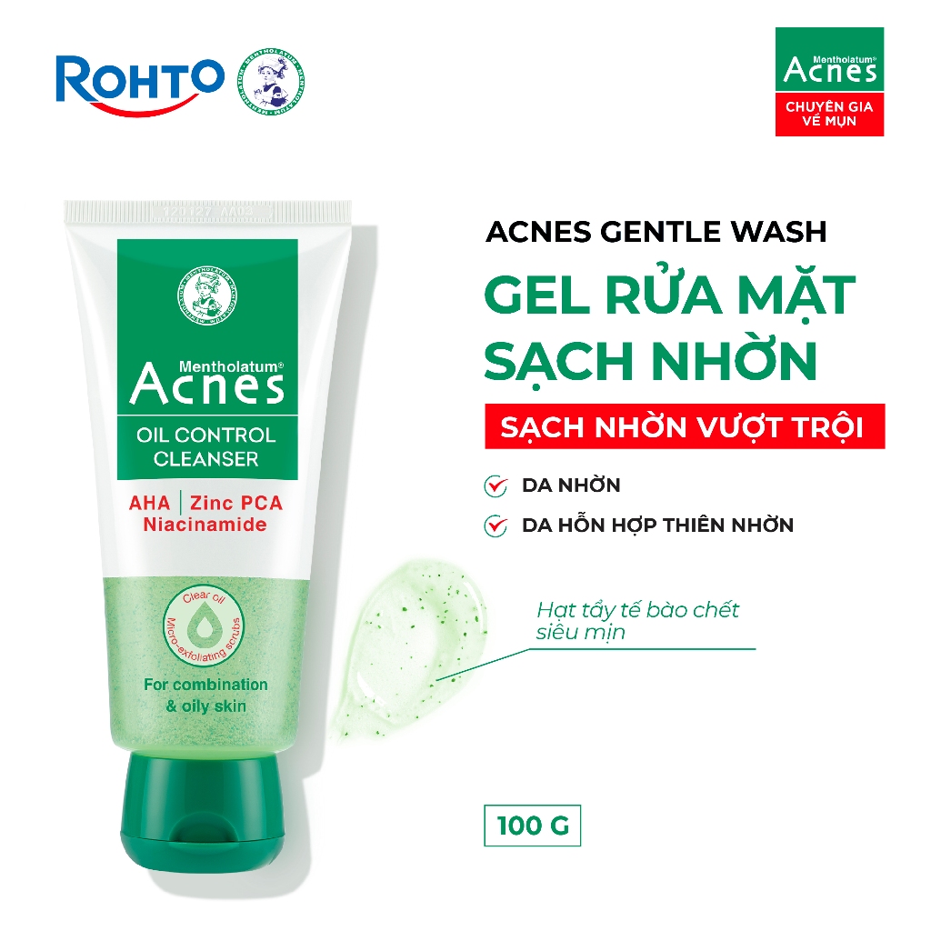 Sữa rửa mặt kiểm soát nhờn ngăn ngừa mụn dạng gel Acnes Oil Control Cleanser…