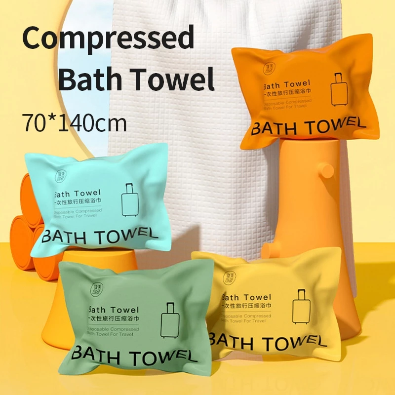 Khăn tắm dùng 1 lần Size Lớn 70x140cm - Khăn tắm nén du lịch thấm hút tốt, mềm mịn, an toàn cho da