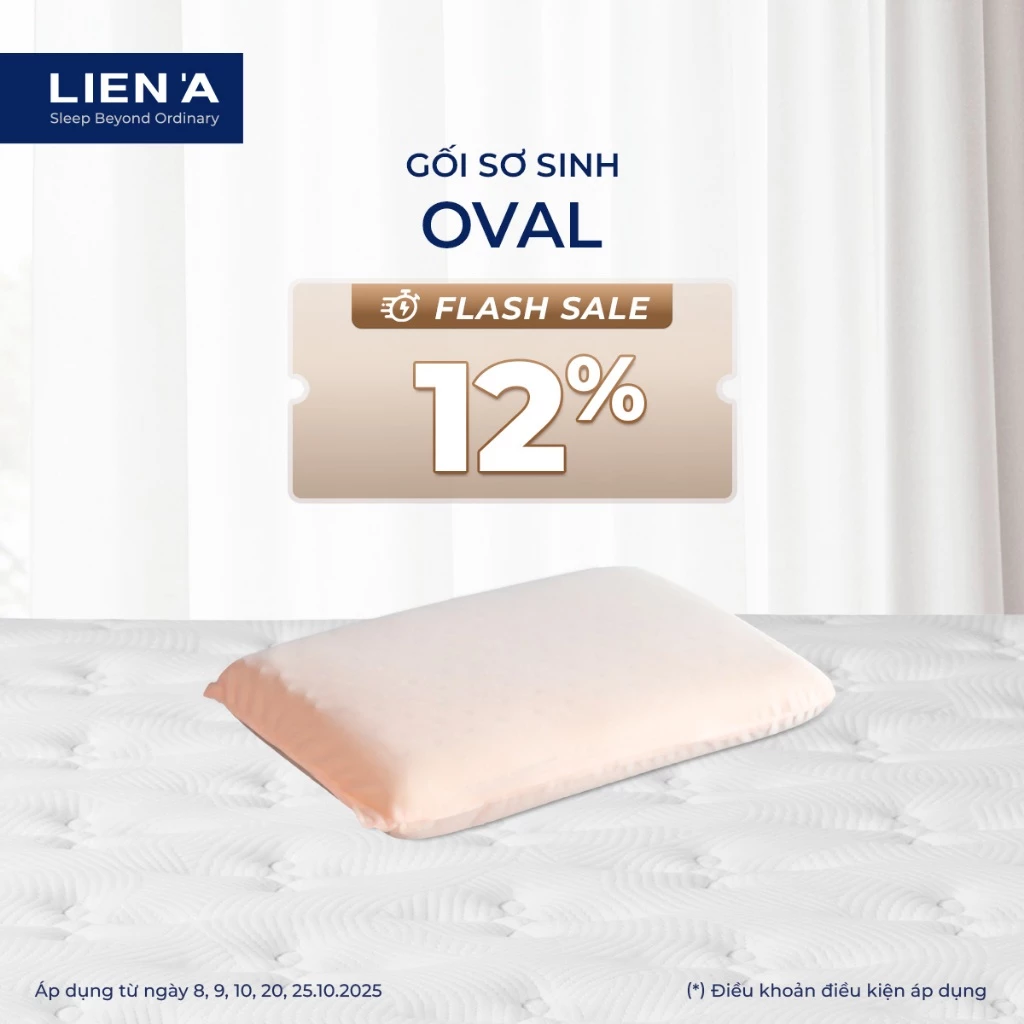 HỎA TỐC - Gối Cao Su Oval Pompoms Đạt Chuẩn ECO An Toàn Lành Tính Cho Bé, 100% Cao Su Thiên Nhiên Nâng Đỡ Êm Ái