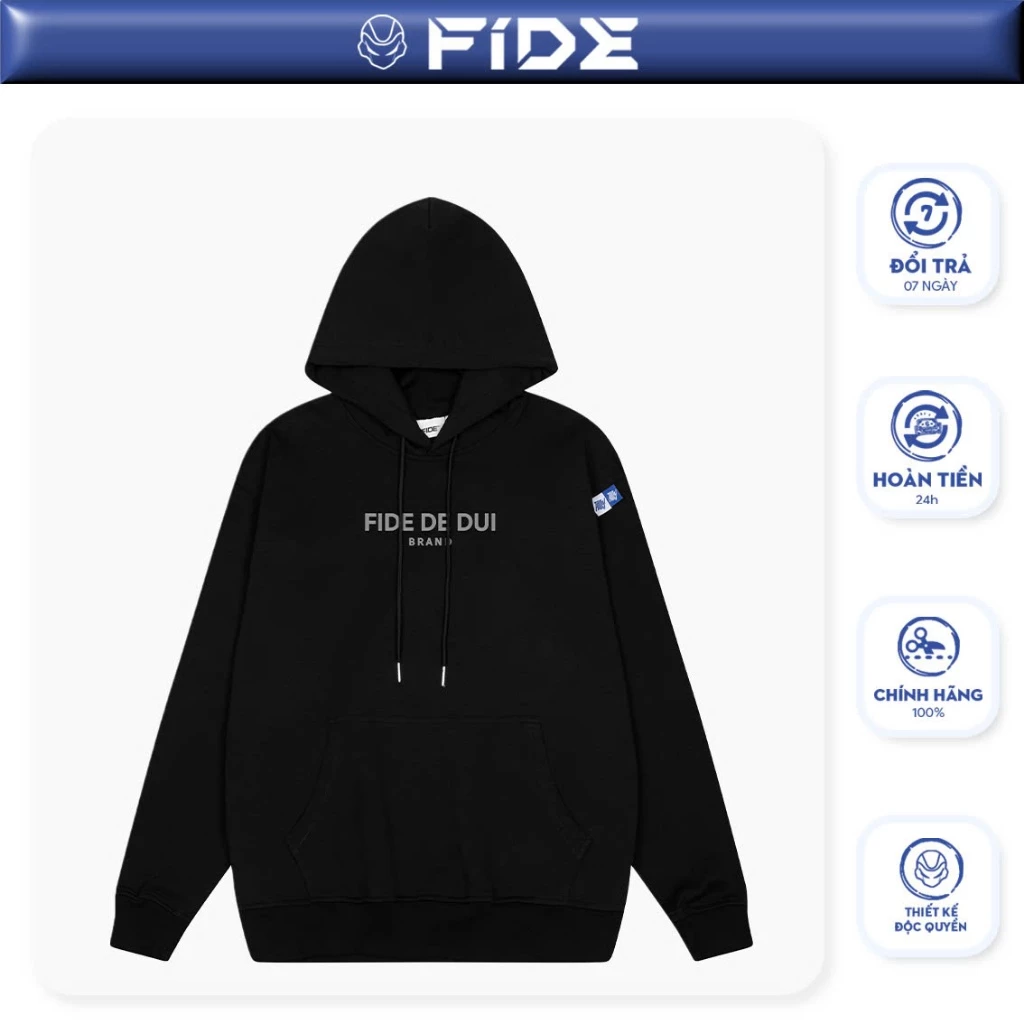 Áo hoodie FIDE chất liêu cotton cổ tròn nam nữ HOODIE - HD13