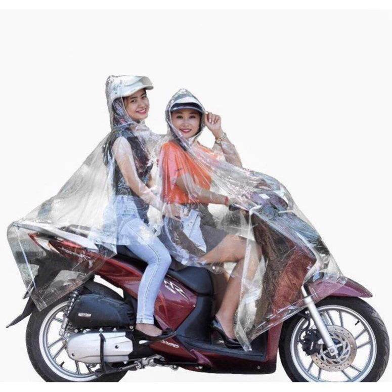 Áo mưa trong suốt 1 người, 2 người nhựa vi sinh dẻo dai (hàng ép viền)