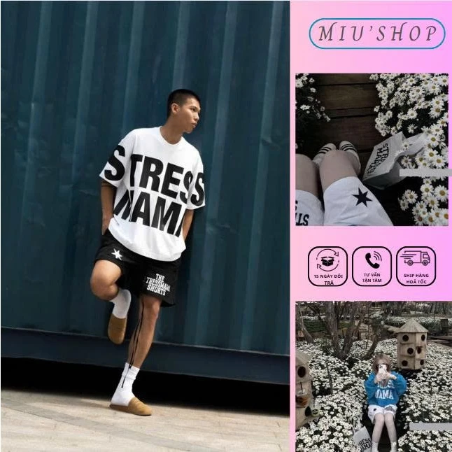 Quần Đùi Nam Nữ In logo Basic Boy Phố  , Quần Short Nam Nữ Gió Form Rộng Co Giãn Phong Cách Trẻ Trung hot trend-MIUMIU