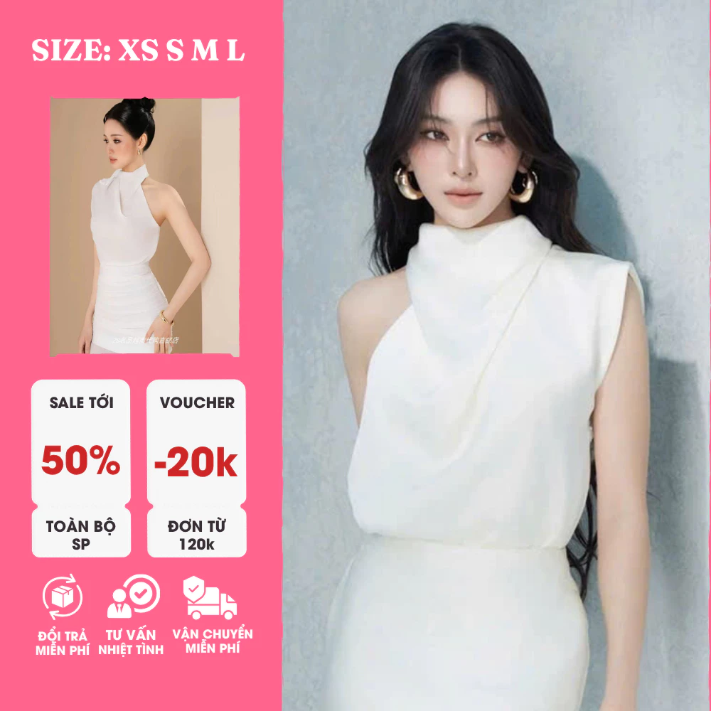 Set Đồ Lụa Nữ Lệch Vai 2 Chi Tiết Cao Cấp – Thời Trang Sang Trọng, Tôn Dáng