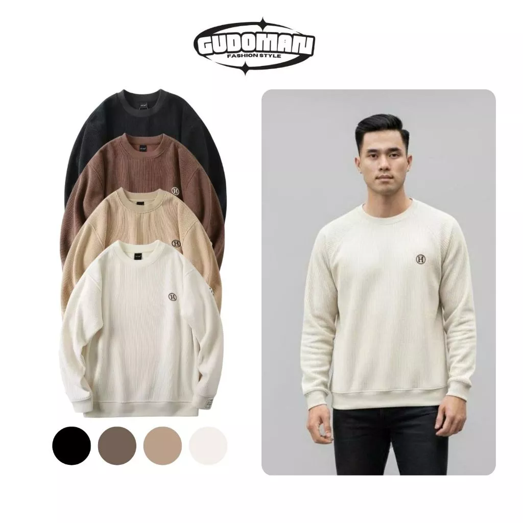 Áo Sweater nỉ nhung form rộng nam nữ in chữ H G22