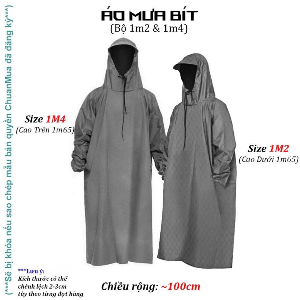 Áo Mưa Bít Hông Nam Nữ KOJMAC Mang Được Balo ( Áo Mưa 1 Người Lớn Vải Tổ Ong Cao Cấp Hàng Xưởng VN Có Sẵn SLL Giá Sỉ )