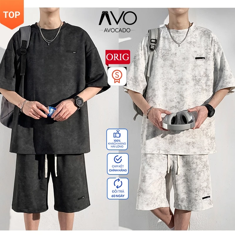 Đồ Bộ Quần áo Thể Thao Nam Nữ mùa hè cộc tay mặc ở nhà Chất Cotton  cao cấp không nhăn xù thấm mồ hôi  Avocado