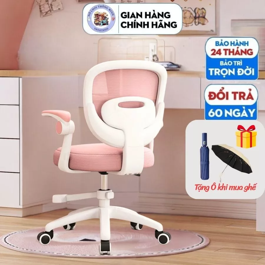 Ghế học sinh chống gù , Ghế chống gù có đệm ghế ,chỗ để chân bánh xe xoay 360 tạo sự thoải mái thích thú cho bé khi ngồi