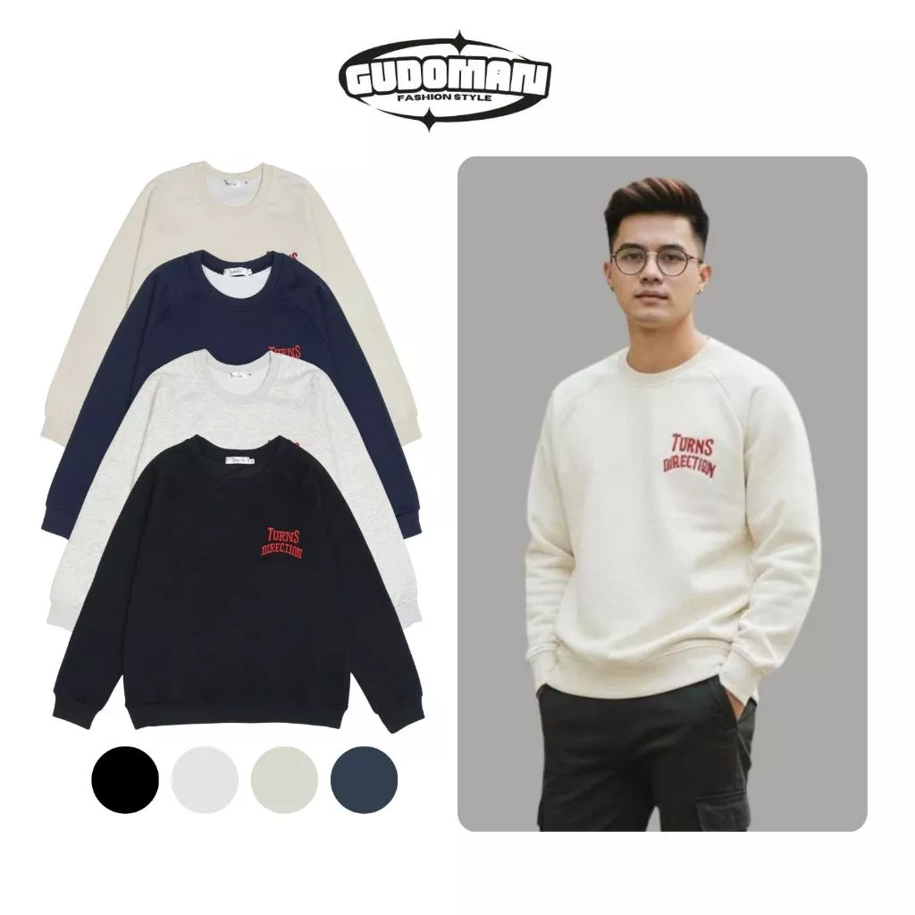 Áo Sweater Unisex Chất Vải Nỉ 2 Da Cao Cấp Thêu Chữ TURNS GUDOMAN S06