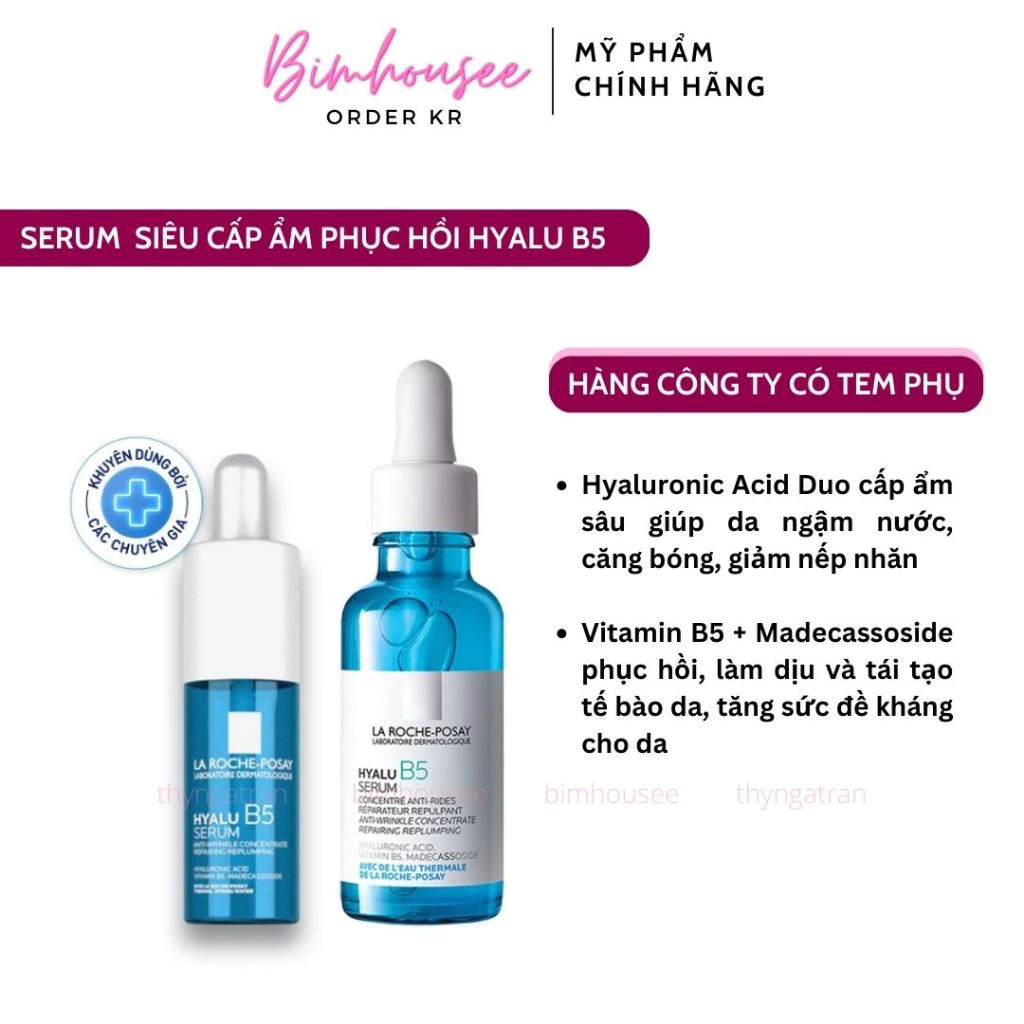 Serum La Roche Posay HYALU B5 serum HA LRP 30ml 10ml tinh chất cấp nước căng bóng giảm nhăn