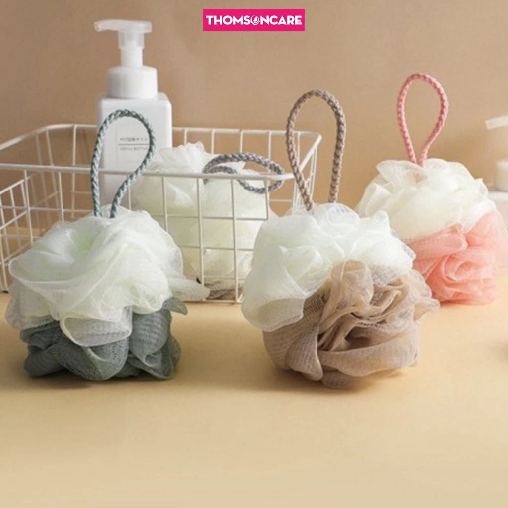 (Giao ngẫu nhiên) Bông tắm tạo bọt làm sạch da, kỳ ghét, mát xa cơ thể khi tắm - Bông tắm cọ ghét an toàn, tiện dụng