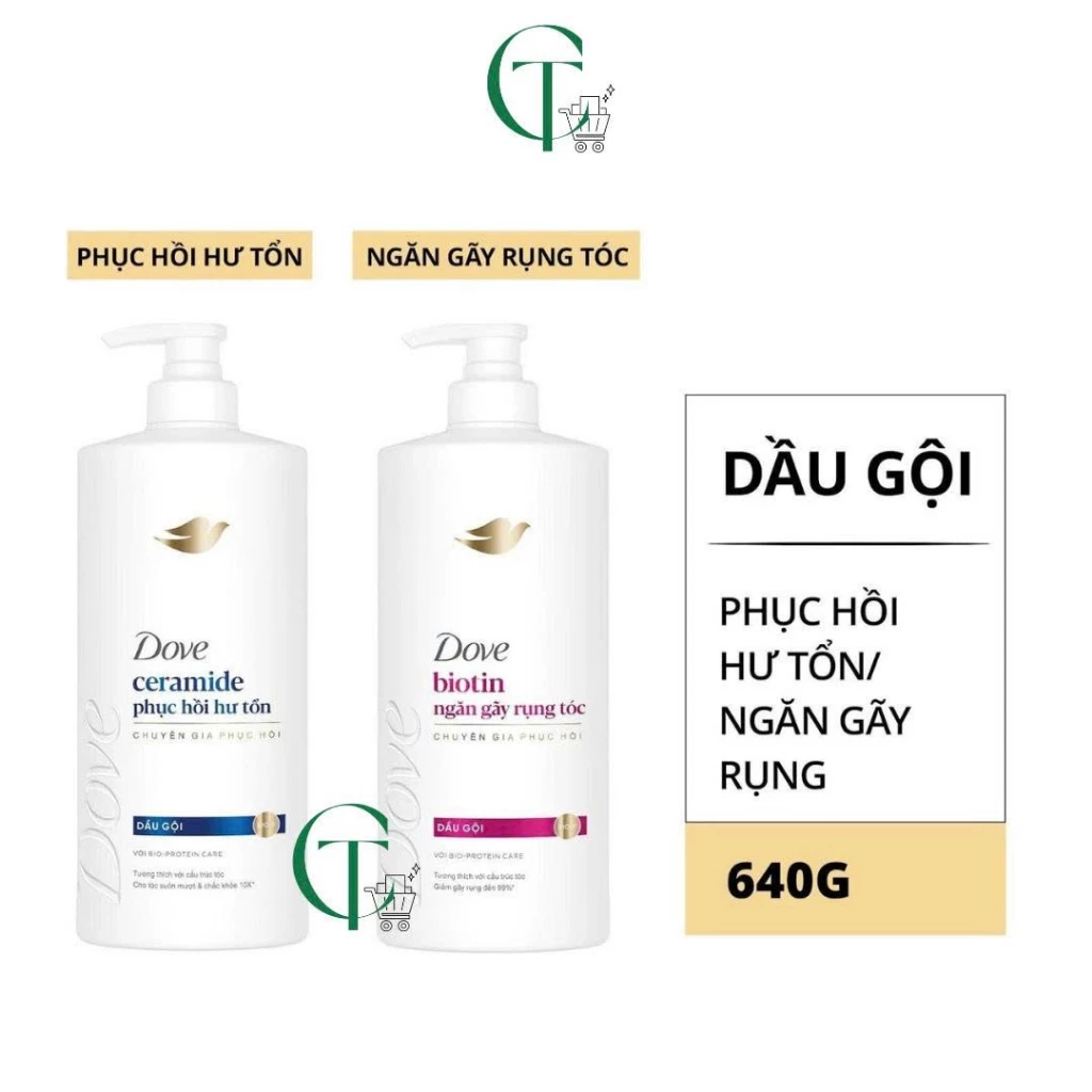 Dầu gội Dove Ceramide Phục hồi hư tổn/ Biotin Ngăn gãy rụng tóc 640g